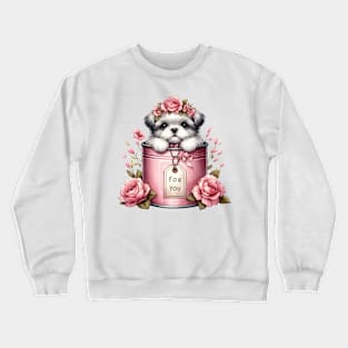 Valentine Shih Tzu Dog For You Crewneck Sweatshirt